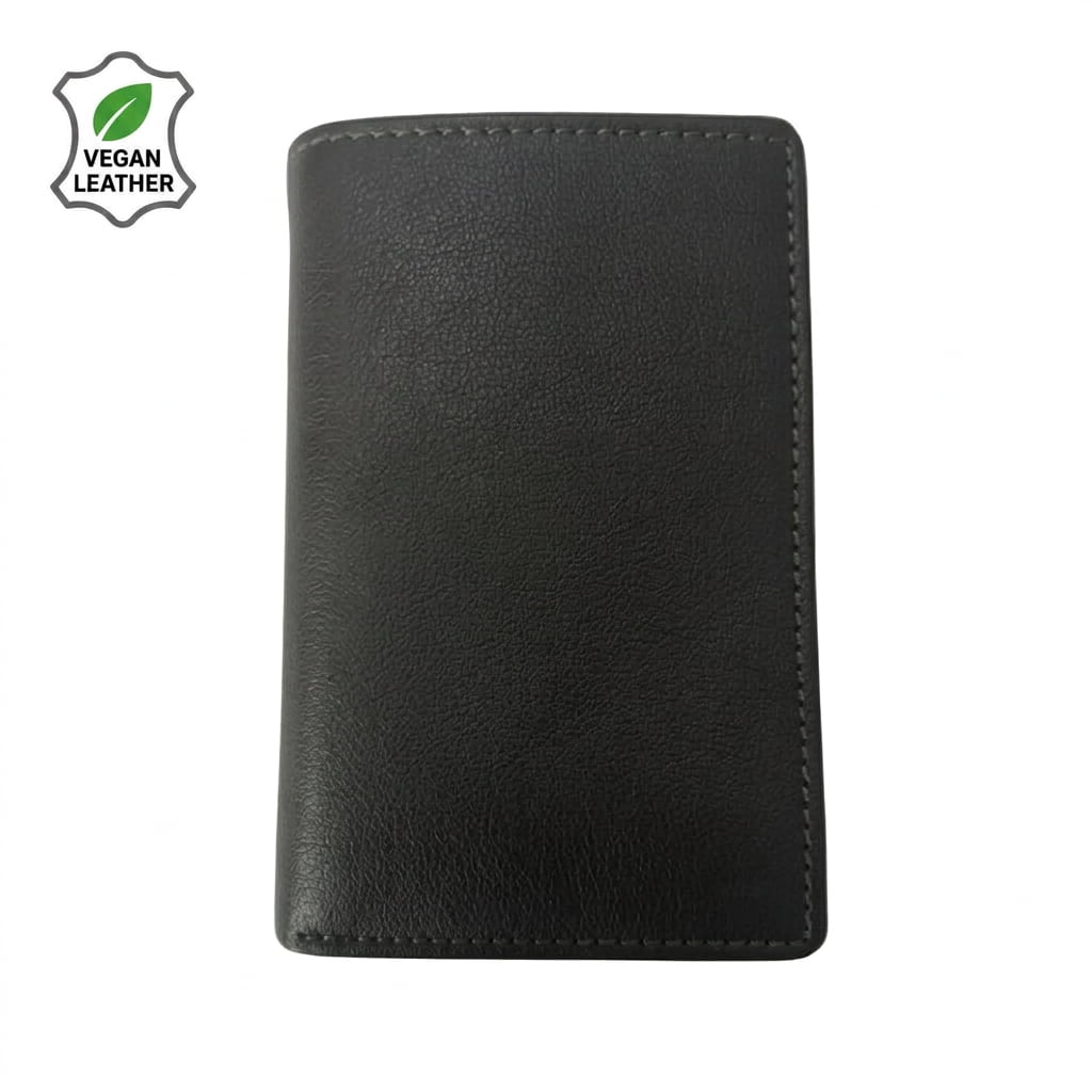 Vegan Leather RFID Bifold Card Holder - 16 Cards - Black | MIRELLE