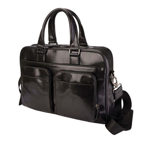 Amalfi Genuine Leather 15"  Laptop Bag - Black - Mirelle Leather and Lifestyle