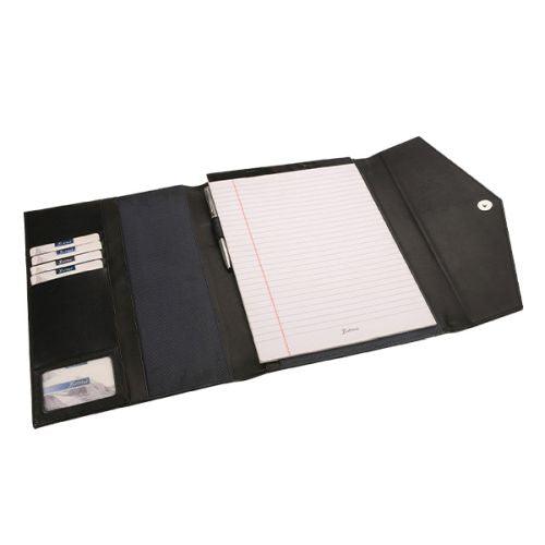 Genuine Leather A4 Tri Folder - Black - Mirelle Leather and Lifestyle