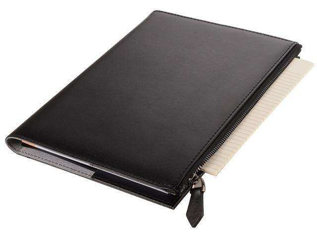 A5 Notebook Leather Slip On Cover - with Notebook - Black - Mirelle Leather and Lifestyle