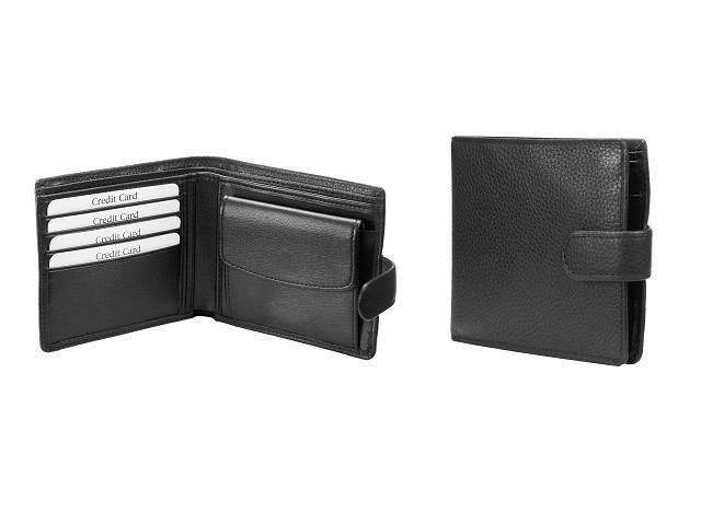 Adpel Genuine Leather Wallet with Coin Purse and Tab - Black - Mirelle Leather and Lifestyle