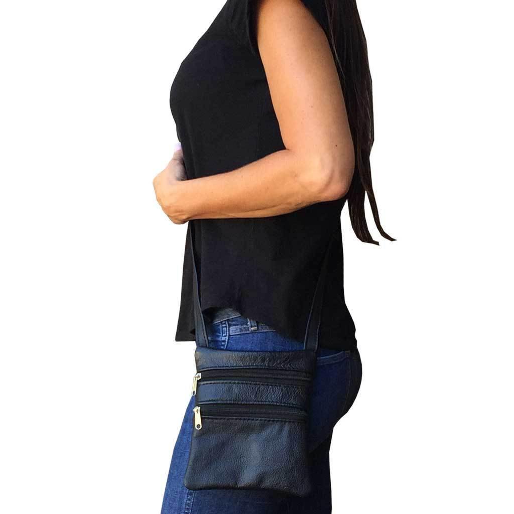 Mirelle Genuine Leather Mini 2 Pocket Crossbody Handbag - Mirelle Leather and Lifestyle