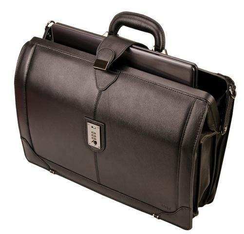 Genuine Leather 3 Division Brief master - Black - MIRELLE Leather and Lifestyle