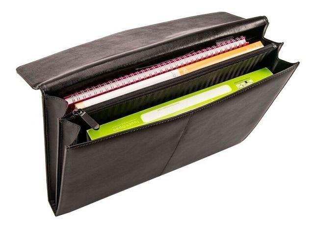 Genuine Leather A4 Document Holder with Gusseted Divisions - Black | MIRELLE ZA Document Holder Mirelle Leather and Lifestyle