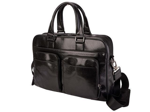 Amalfi Genuine Leather 15"  Laptop Bag - Black - Mirelle Leather and Lifestyle