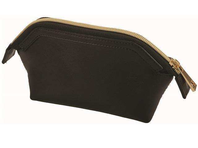 Genuine Leather Chloe Cosmetic Bag - Black | MIRELLE ZA Leather Wallet Mirelle Leather and Lifestyle