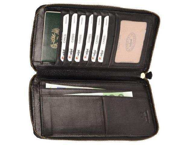 Genuine Leather Dakota Travel Wallet | Zipped Closure | Passport Holder - MIRELLE Leather and Lifestyle