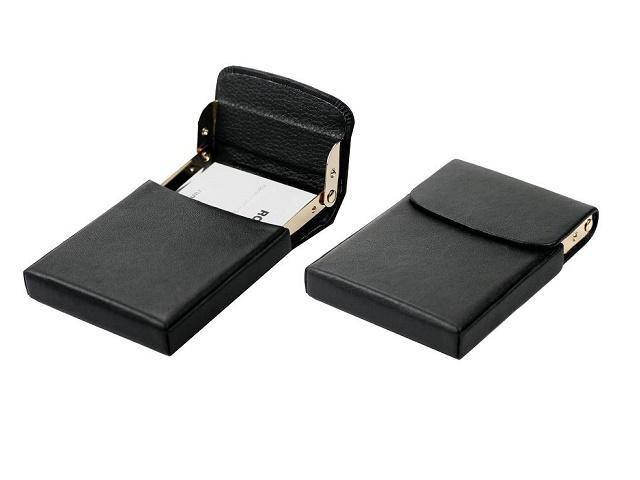 Genuine Leather Flip-Up Business Card Holder - MIRELLE Leather and Lifestyle