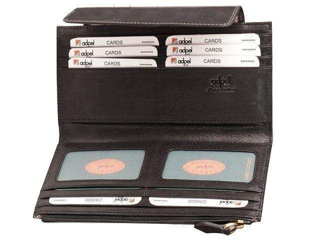 Genuine Leather Zip and Magnetic Button Closure Purse - MIRELLE Leather and Lifestyle