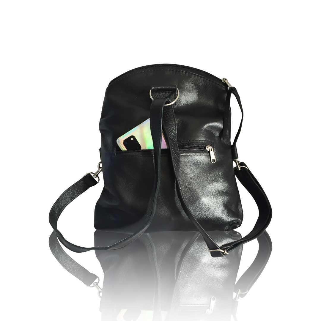 Leather 3-Way Convertible Backpack | Messenger Handbag - MIRELLE ZA Backpack Mirelle Leather and Lifestyle