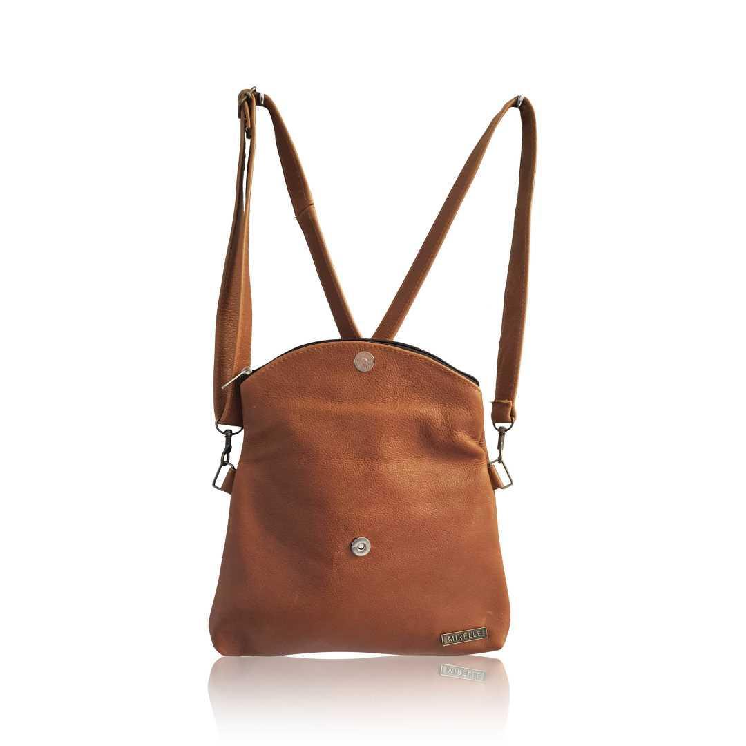Leather 3-Way Convertible Backpack | Messenger Handbag - MIRELLE ZA Backpack Mirelle Leather and Lifestyle