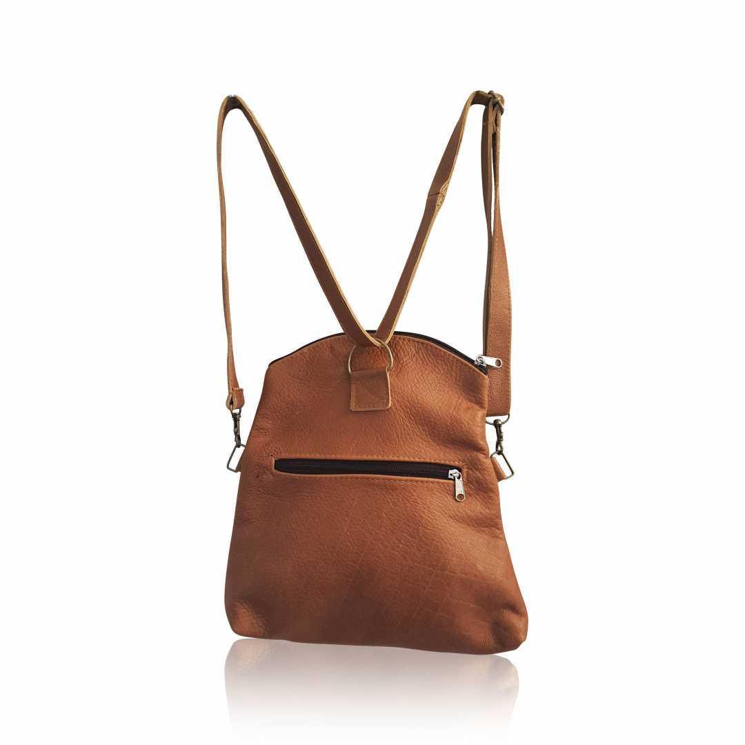 Leather 3-Way Convertible Backpack | Messenger Handbag - MIRELLE ZA Backpack Mirelle Leather and Lifestyle