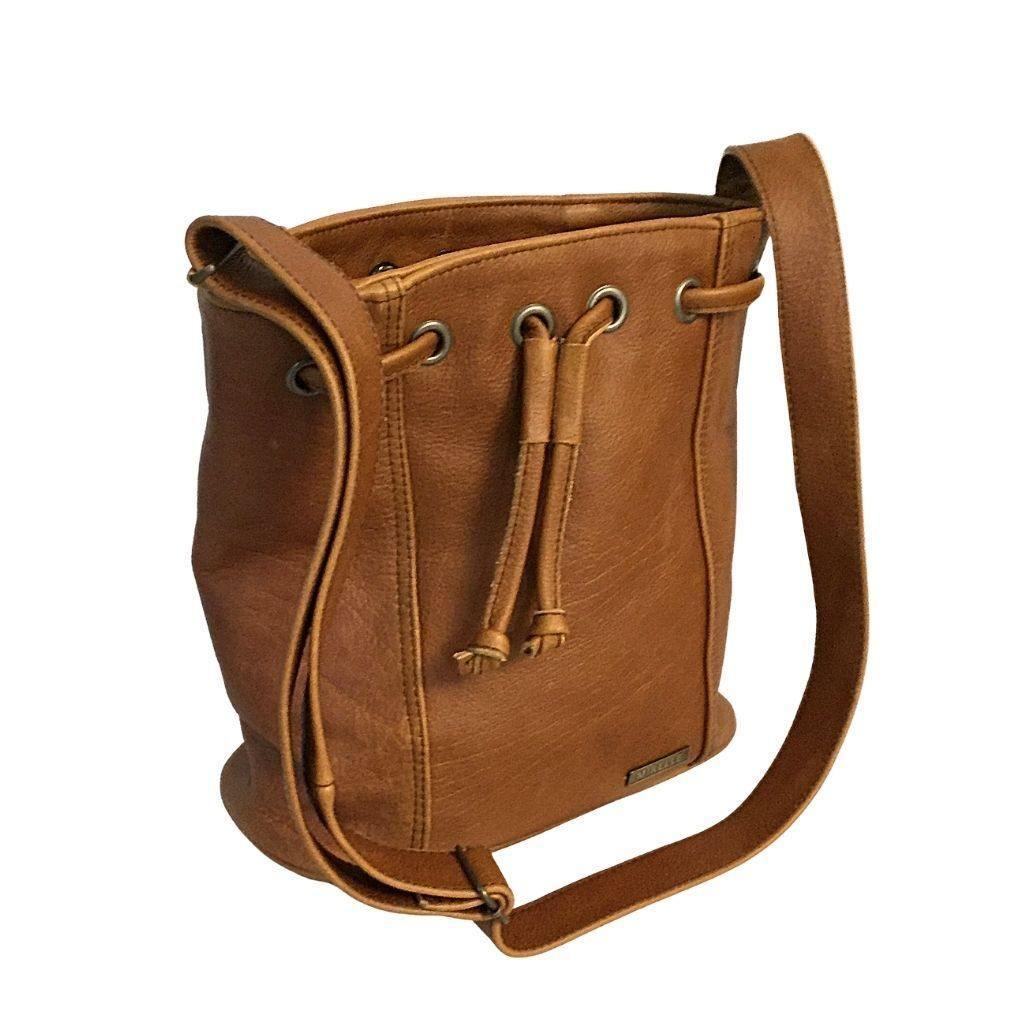 Leather Bucket Drawstring Handbag - Full Grain Leather | MIRELLE ZA Drawstring Handbag Mirelle Leather and Lifestyle