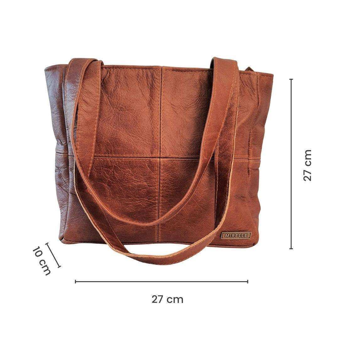 Leather Classic Shopper Handbag - Small | MIRELLE ZA Handbag Mirelle Leather and Lifestyle