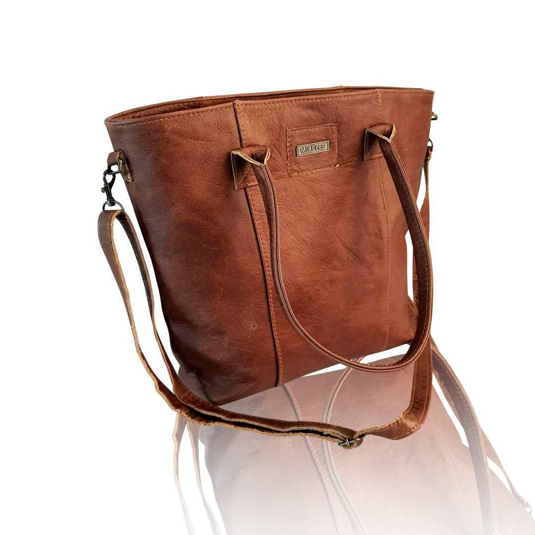 Leather Classic Tote Handbag - Genuine Leather | MIRELLE ZA Tote Handbag Mirelle Leather and Lifestyle
