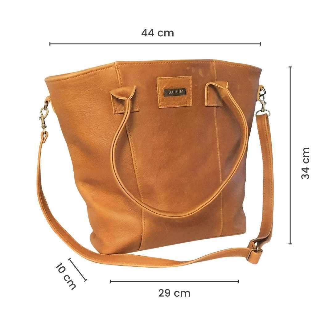 Leather Classic Tote Handbag - Genuine Leather | MIRELLE ZA Tote Handbag Mirelle Leather and Lifestyle