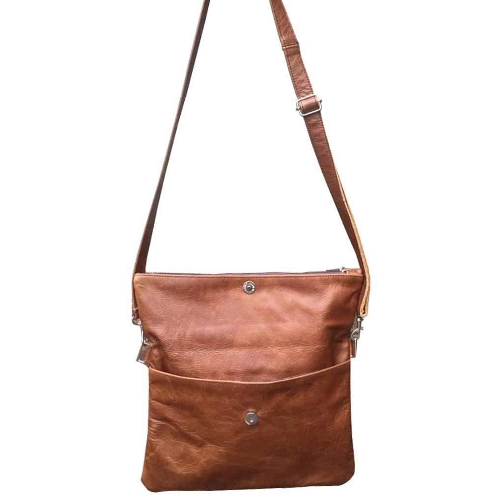 Genuine Leather Fold Over Messenger Handbag | MIRELLE ZA Crossbody Handbag Mirelle Leather and Lifestyle