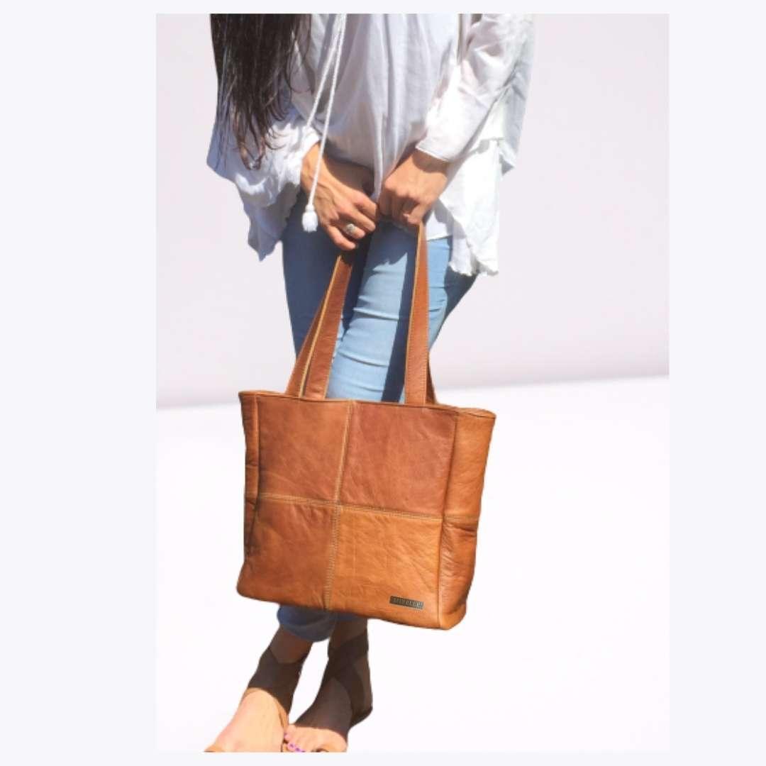 Leather Shopper Handbag - Classic Style | MIRELLE ZA Tote Mirelle Leather and Lifestyle