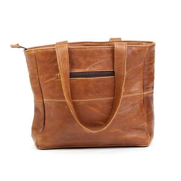 Leather Shopper Handbag With Outside Zipped Pocket | MIRELLE ZA Shopper Handbag Mirelle Leather and Lifestyle