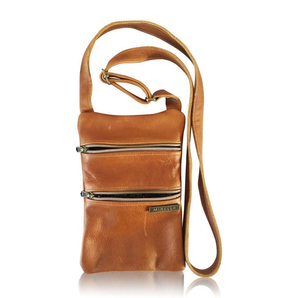 Mirelle Genuine Leather Mini 2 Pocket Crossbody Handbag ZA Handbag Mirelle Leather and Lifestyle