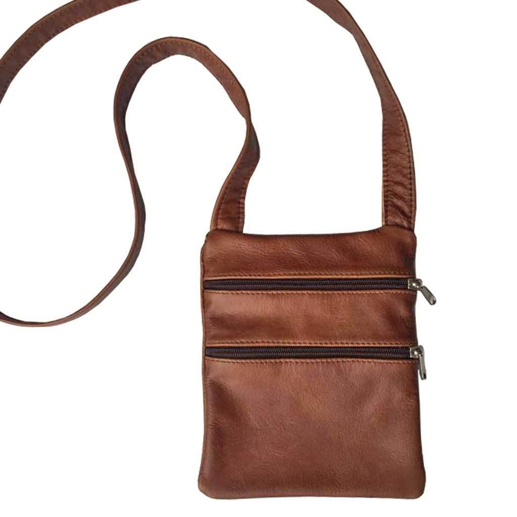 Mirelle Genuine Leather Mini 2 Pocket Crossbody Handbag ZA Handbag Mirelle Leather and Lifestyle