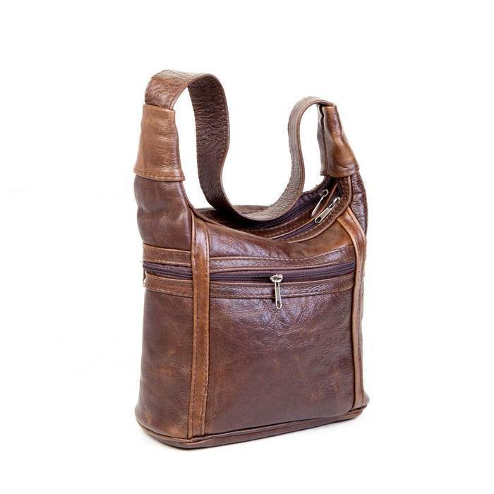 Mirelle Genuine Leather Zips All Around Shoulder Handbag - Mirelle Leather and Lifestyle