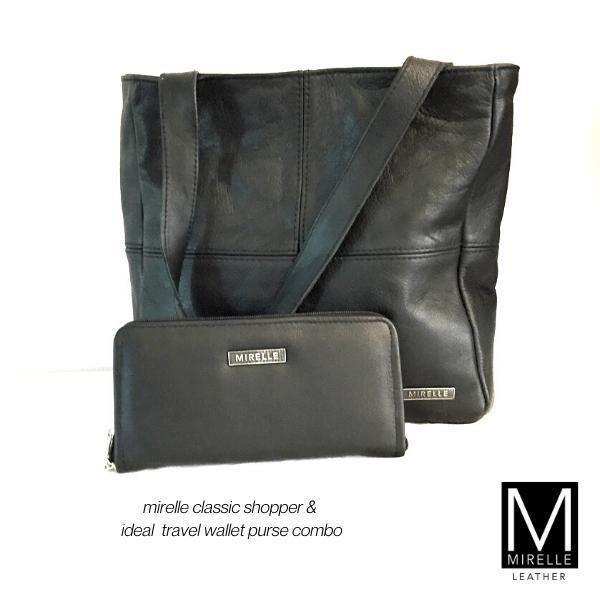 MIRELLE Leather Classic Shopper Handbag and Ladies Wallet - Combo Bundle - MIRELLE Leather and Lifestyle