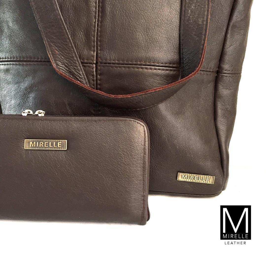 MIRELLE Leather Classic Shopper Handbag and Ladies Wallet - Combo Bundle - MIRELLE Leather and Lifestyle