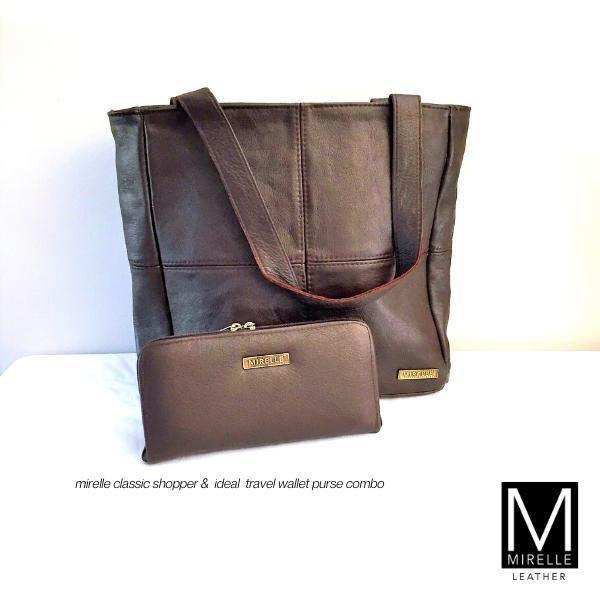 MIRELLE Leather Classic Shopper Handbag and Ladies Wallet - Combo Bundle - MIRELLE Leather and Lifestyle