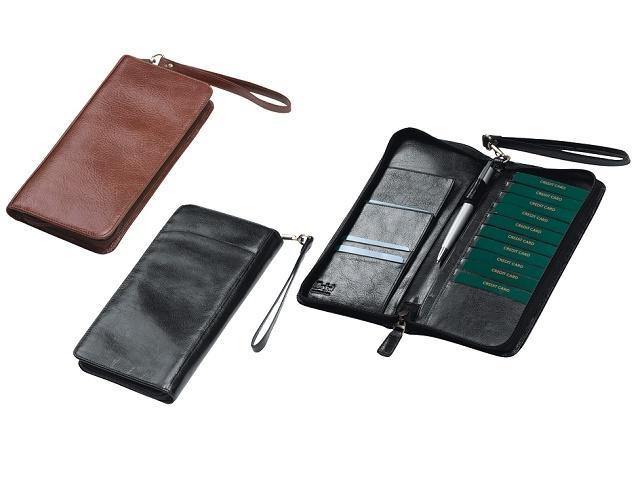 Multi Pocket Leather Travel Wallet with Zip Closure - Mirelle Leather and Lifestyle