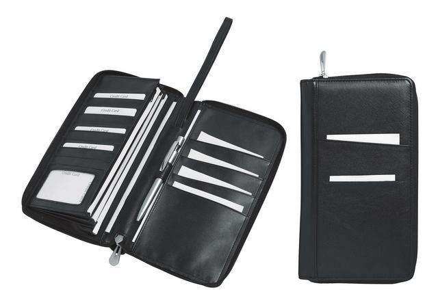 Multi Pocket Leather Travel Wallet with Zip Closure - Mirelle Leather and Lifestyle