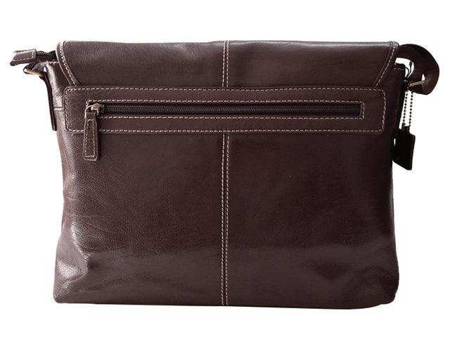 Trendy Messenger Laptop Bag - Genuine Leather - Brown - MIRELLE Leather and Lifestyle