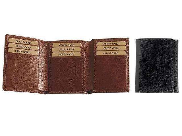 Tri Fold Card Holder with Bank Note Section - Genuine Leather - MIRELLE Leather and Lifestyle